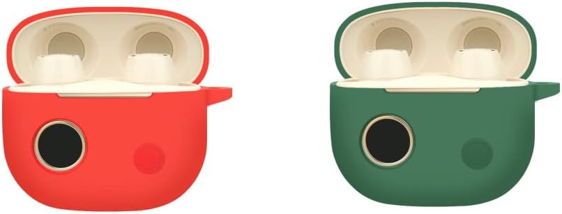 Juego de 2 fundas protectoras de silicona suave compatibles con auriculares Edifier a U2, funda protectora con llavero para Edifier TOU2 (rojo +