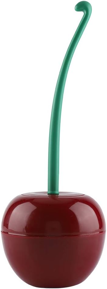 Juego de portaescobillas de inodoro, cepillo Toliet con soporte de pie Cereza – Herramienta de baño de inodoro en forma de lavabo (rojo)
