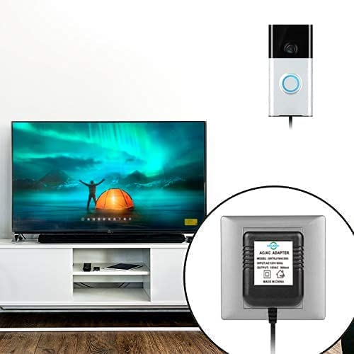 Timbre de puerta de 26 pies Transformador 18V500mA Adaptador de corriente para timbre de video Ring Nest Eufy Wyze Arlo Timbre de puerta inalámbrico