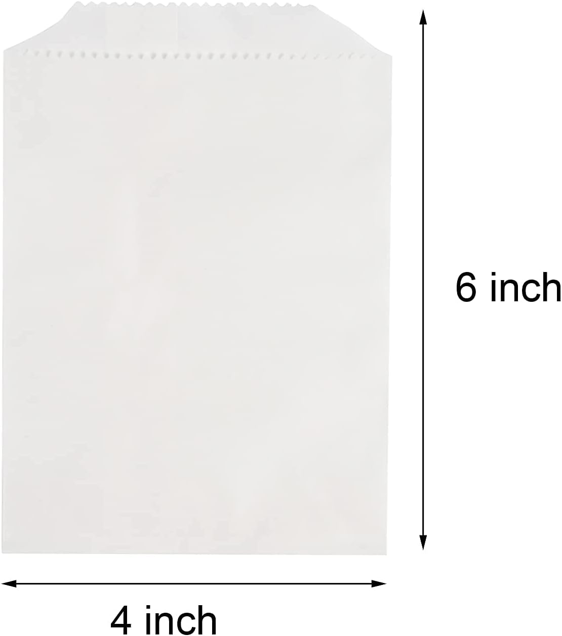 Paquete de 100 bolsas de papel kraft blancas de 4 x 6 pulgadas para panadería, galletas, golosinas, aperitivos, sándwiches, palomitas de maíz, bolsa