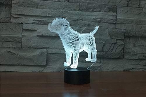 Xdorra Figura de cachorro de perro pequeño, lámpara 3D, luz nocturna óptica, 7 colores cambiantes, lámparas de ilusión LED, regalos para niñas,