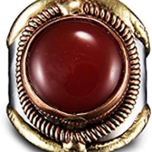 Anju Jewelry Janya Collection Anillo de piedra esencial con piedra de ónix rojo Anju Jewelry Janya Collection Anillo de piedra esencial con piedra de ónix rojo