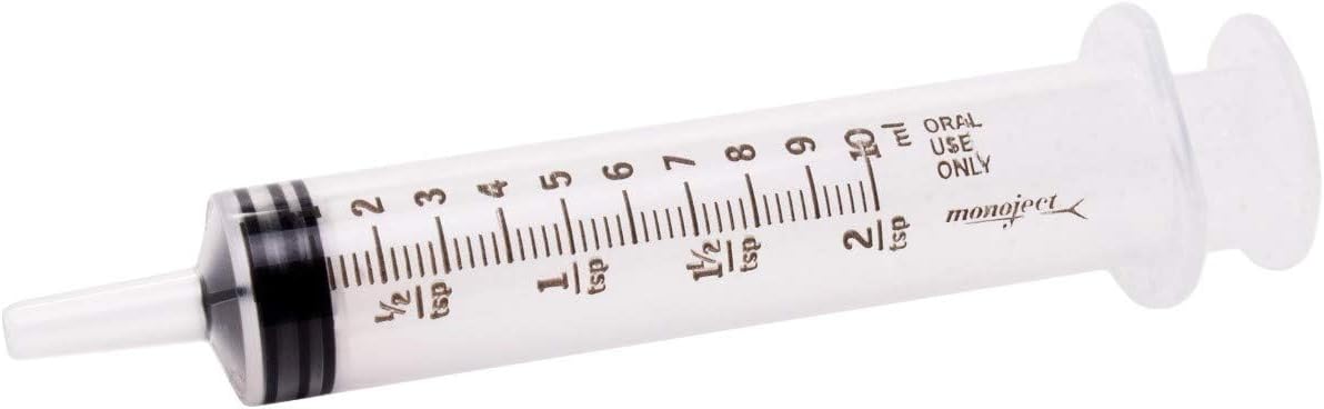 Jeringas graduadas de plástico para medicación oral de 0.3 fl oz2 cucharaditas con tapa para laboratorios científicos, medición de líquidos,