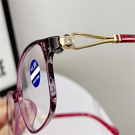 Gafas de lectura ligeras de metal antiluz azul para mujer