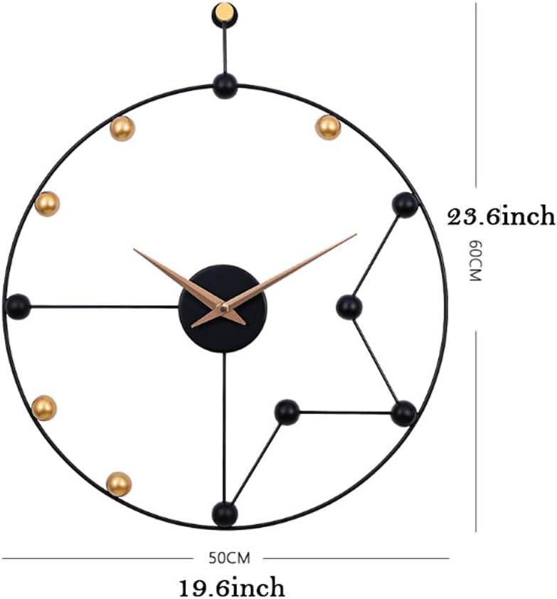 Reloj de pared – Reloj de pared creativo de constelación de 20 pulgadas, moderno, decorativo, redondo, reloj de pared, negro, minimalista,