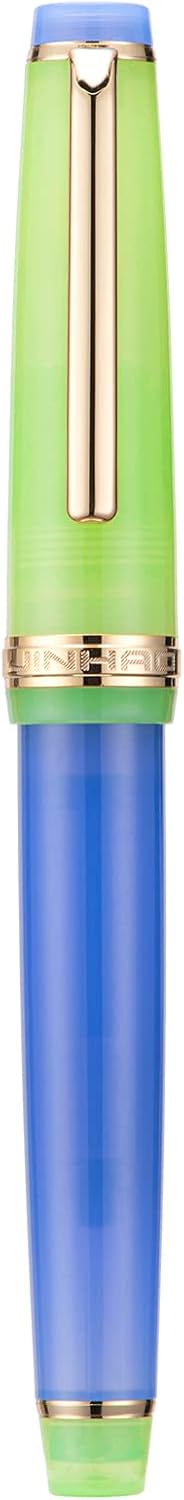3 Jinhao 82 Pluma estilográfica transparente mixta Morandi Color acrílico punta fina oro Trim con convertidor Set