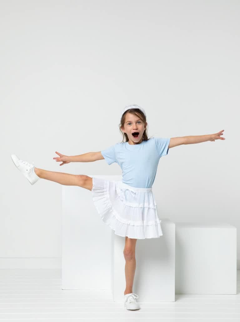 Patrón de costura estilo arco – Falda Melody Kids
