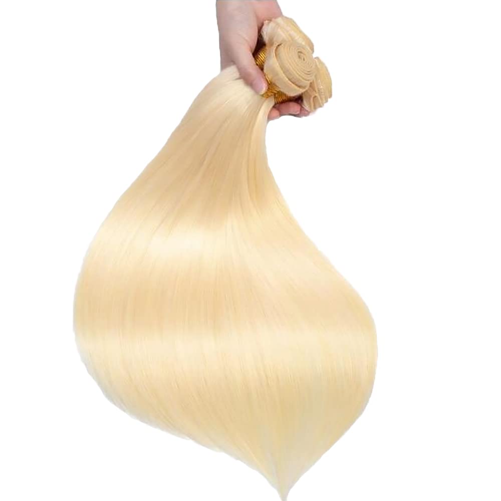 Paquetes de 613 mechones de cabello humano lacio de 22, 24 y 26 pulgadas, suaves y saludables rubios miel, mechones lacios, diseñados para mujeres