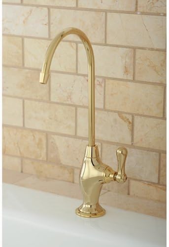 Kingston Brass Gourmetier KS3192AL – Grifo de filtración de agua de un solo mango, latón pulido, 10.81 x 4.63 x 1.75 pulgadas