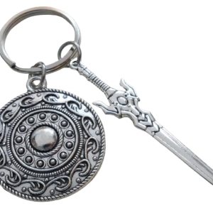 Shield & Sword Charm Keychain, Knight Keychain, Warrior Keychain, Fantasy Keychain Shield & Sword Charm Keychain, Knight Keychain, Warrior Keychain, Fantasy Keychain