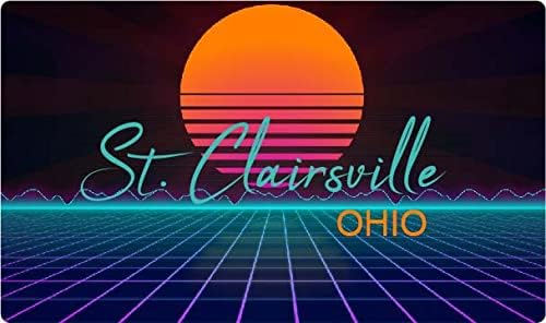 St. Clairsville Ohio – Imán para nevera (4.0 x 2.0in), diseño retro de neón