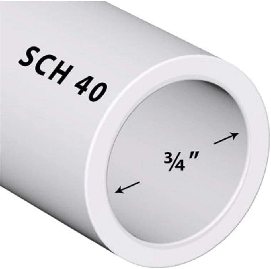 Tubo de PVC Sch40 34 pulgadas (0.75) Longitud personalizada blanca – 3FT