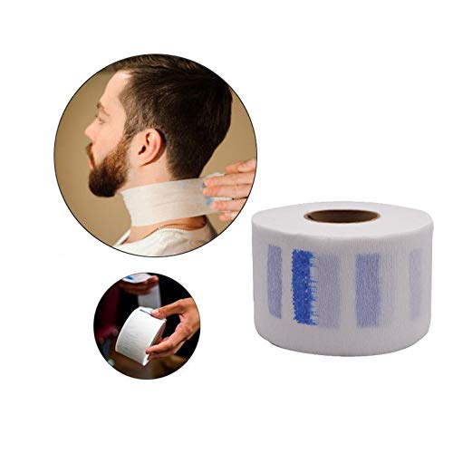 2 rollos de tiras de cuello de peluquero desechables de papel estricto, bandas de cuello para peluquería, envoltura elástica, accesorios de