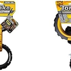 Tonka Remolcador de goma de 3 anillos de 10.5 pulgadas y cuerda de banda de rodadura de 15 pulgadas, juguetes para perros para razas grandes Tonka Remolcador de goma de 3 anillos de 10.5 pulgadas y cuerda de banda de rodadura de 15 pulgadas, juguetes para perros para razas grandes