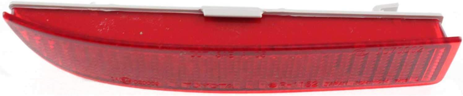 Evan Fischer Reflector de parachoques compatible con Toyota RAV4 2016-2012, se adapta a 2008-2014 Scion xD parte trasera del lado del conductor CAPA