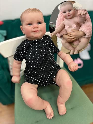 Pinky Reborn Muñecas de bebé recién nacido realistas de 20 pulgadas 19.7 in de silicona de cuerpo completo para niñas Maddie Baby Muñeca hecha a