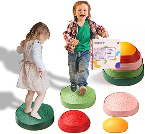 5 piedras de equilibrio de plástico antideslizante para promover las habilidades de coordinación de los niños, juguete sensorial