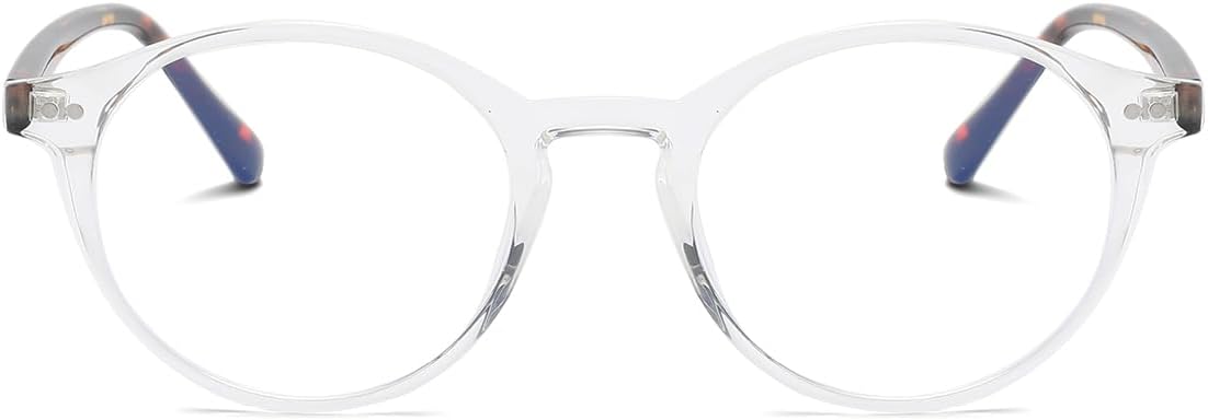 Gleyemor Gafas de luz azul para hombres y mujeres, vintage, redondas, con bloqueo de luz azul, protección de pantalla de computadora (marco