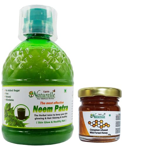 1 Neem Patra JugoRas+Miel Natural Natural Libre de Bosque Vale 49-,El Mejor Cuidado De La Piel 400 Ml & Limpieza De Sangre Jugo De Neem Patra Ras
