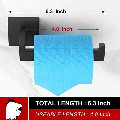 KOKOSIRI Soporte para rollo de papel higiénico, barra de toalla de baño, soporte para toallas de mano, negro mate B2003BK+B3003BK
