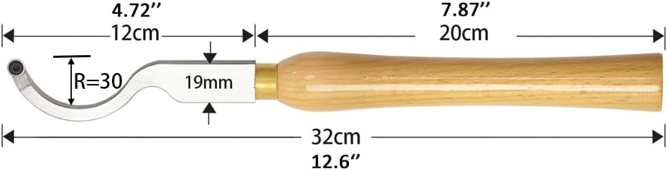 Herramienta de torneado de madera hueco para cuello de cisne, barra de herramientas de cincel de torno con punta de carburo con cortador de