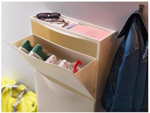 Ikea Trones – Armario de almacenamiento de polipropileno para guardar zapatos, guantes y bufandas, 20.5 x 7.1 x 15.4 in (blanco) – Paquete de 2