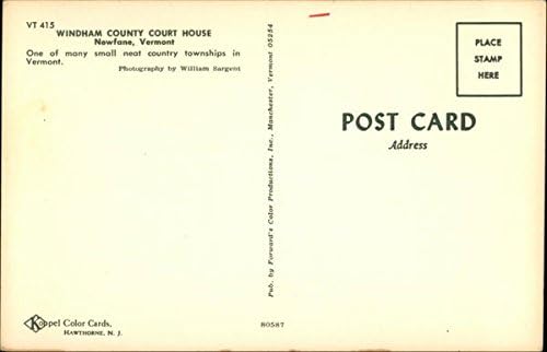 Windham County Court House Newfane, Vermont VT Original Vintage Postcard