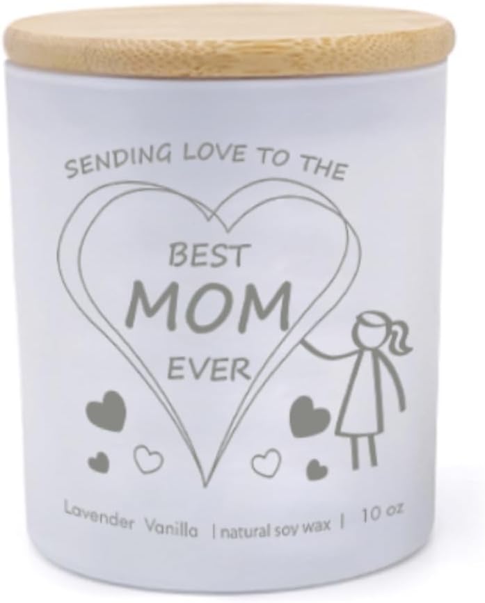 Vela blanca perfumada Best Mom Ever de hija, hijo para cumpleaños, Navidad, día de la madre, vela de 10 onzas