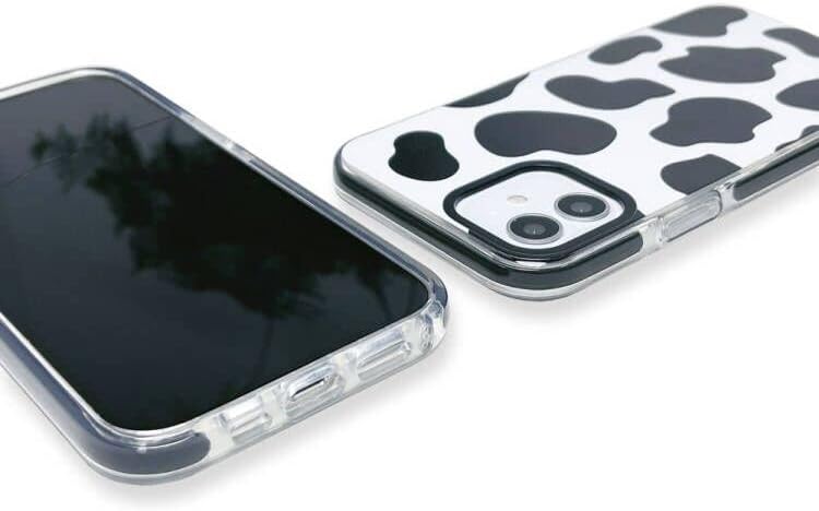 CEOKOK Funda compatible con iPhone 12 Mini, diseño de vaca, lindo y transparente, con diseño de silicona suave, TPU fresco, estético, protector,