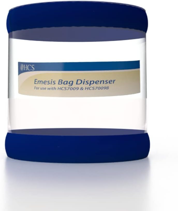 HCS – Dispensador de bolsas de emesis  Capacidad para 24 bolsas de Emesis HCS  Montaje en pared, incluye anclajes y tornillos  No incluye bolsas de