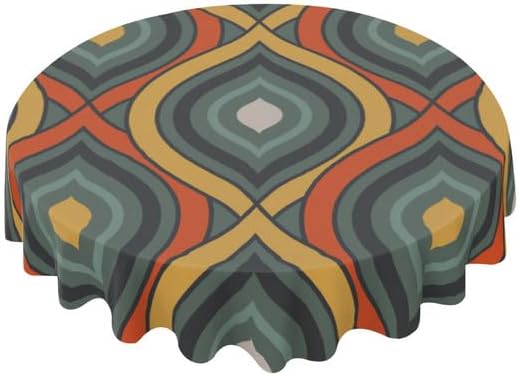 Mantel redondo moderno de moda, lavable, resistente a las arrugas, para el hogar, cocina, comedor, picnic, campamento, fiesta, vacaciones, 60