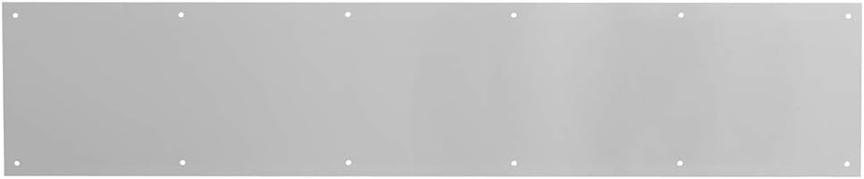 Prime-Line J 4620 – Placa de puerta de 10 x 34 pulgadas, aluminio satinado y placa de patada de puerta Prime-Line MP4837, 6 x 34 pulgadas, aluminio