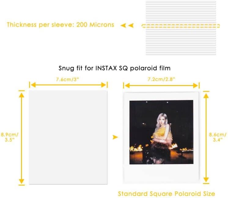 Baskiss Paquete de 100 fundas polaroid Kpop, funda ultra transparente y gruesa, funda protectora de 200 micrones, funda protectora perfecta para