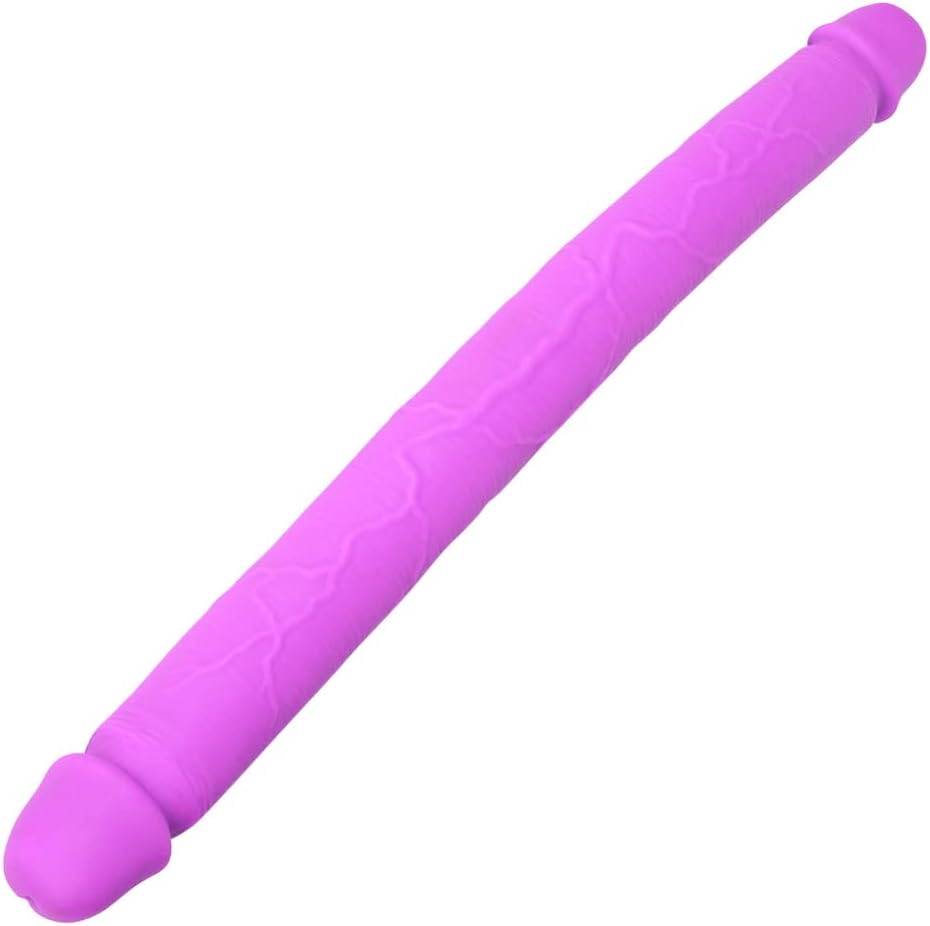 Consolador realista de doble extremo de silicona de doble cara con glande vívido pene doble pene para sexo anal vaginal, juguete sexual para