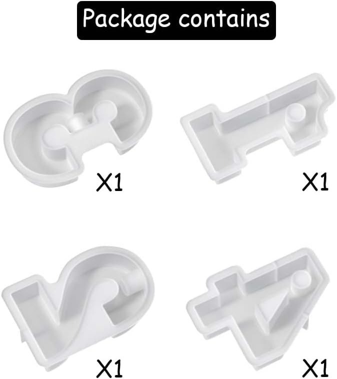 KJMYYXGS 4 moldes para candelabros con números para resina, moldes de silicona para manualidades de resina epoxi, moldes de resina de silicona para