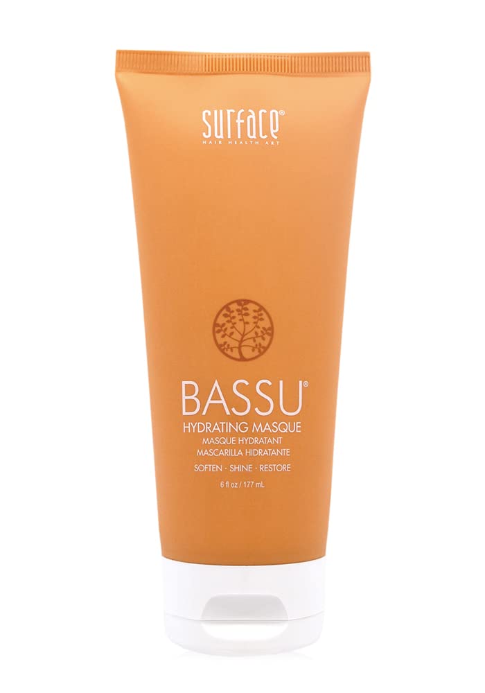 Mascarilla hidratante Surface Hair Bassu, acondicionada mientras añade humedad y brillo, sin parabenos y vegana con aceite de babasú