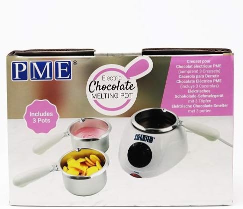 PME Olla eléctrica de chocolate para fusión – enchufe de EE. UU., blanco, estándar