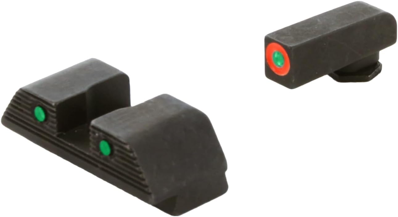 Nimrod’s Wares AmeriGlo – Juego de miras nocturnas compatibles con Glock Gen 1-4 20 21 29 30 31 32 36 GL-817 paquete con paño de microfibra