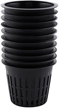 POCREATION 10 macetas de malla, macetas de estanque acuático, cesta hidropónica para lirio y otras plantas acuáticas (negro, suministros de