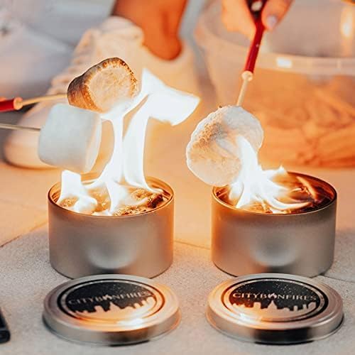 City Bonfires – Hoguera portátil, mini hoguera, hoguera de mesa, sin madera, sin brasas, 3-5 horas de tiempo de combustión, apto para alimentos para
