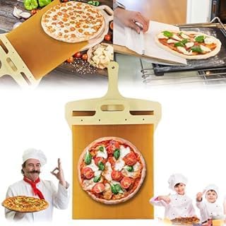 Pala deslizante de pizza de 22 pulgadas para pizza de transferencia súper fácil, deslizador antiadherente para pizza, pala mágica para pizza con