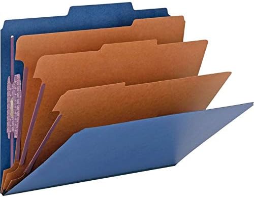 Smead – Carpeta de archivo para clasificación, de cartón prensado, con sujetadores SafeSHIELD, 3 divisiones, expansores de 7.6cm, tamaño carta, Azul
