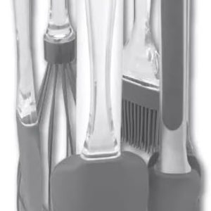 HUDSON – Juego de utensilios de silicona de 5 piezas con base para colgar HUDSON – Juego de utensilios de silicona de 5 piezas con base para colgar
