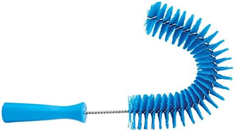 Vikan 53723 Cepillo de gancho, limpiador de tubos, tubos y canalones curvado de 14.17 pulgadas sin BPA, compatible con postes de extensión de Vikan