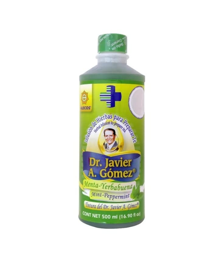 Alecos Tintura Infusión de Yerbas del Dr. Javier A. Gómez Natural y Menta Yerbabuena 16.9 fl oz (Paquete de 2), 2.2 libras