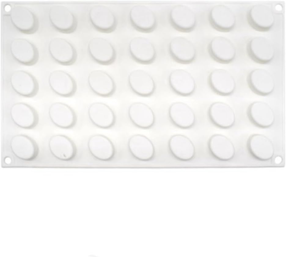 mostsom Molde ovalado de silicona para dulces, 35 rejillas, moldes para fondant de chocolate, herramientas de decoración para hornear