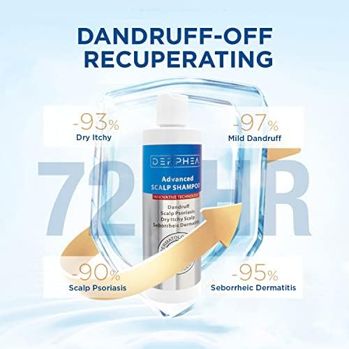 DERPHEA Champú para la psoriasis, champú para foliculitis, champú para dermatitis seborreica, champú para cuero cabelludo seco, champú para el cuero