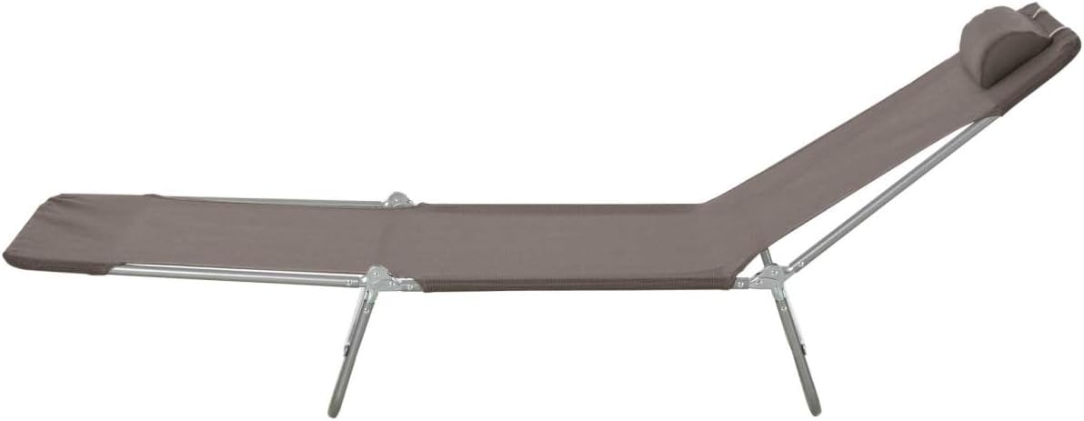 MEZHI Outdoor Folding Reclining Beach Sun Patio Chaise Lounge Chair Pool Lawn Lounger (Brown)