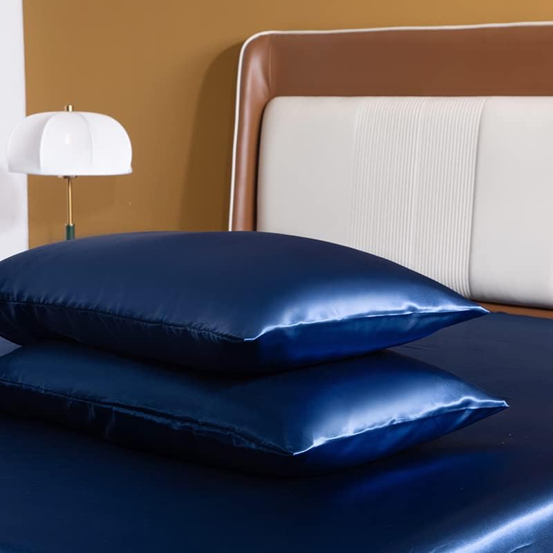 JUWENIN Juego de sábanas sedosas suaves y sedosas de hotel de lujo de satén mate sin brillo, sábana bajera con bolsillo profundo, sábana encimera y
