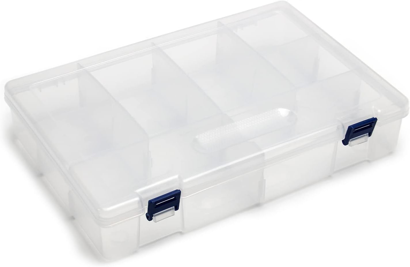 MroMax Caja de almacenamiento de componentes PP, 11.417 x 7.480 x 2.362 in, organizador de plástico, contenedor ajustable, 10 rejillas extraíbles,